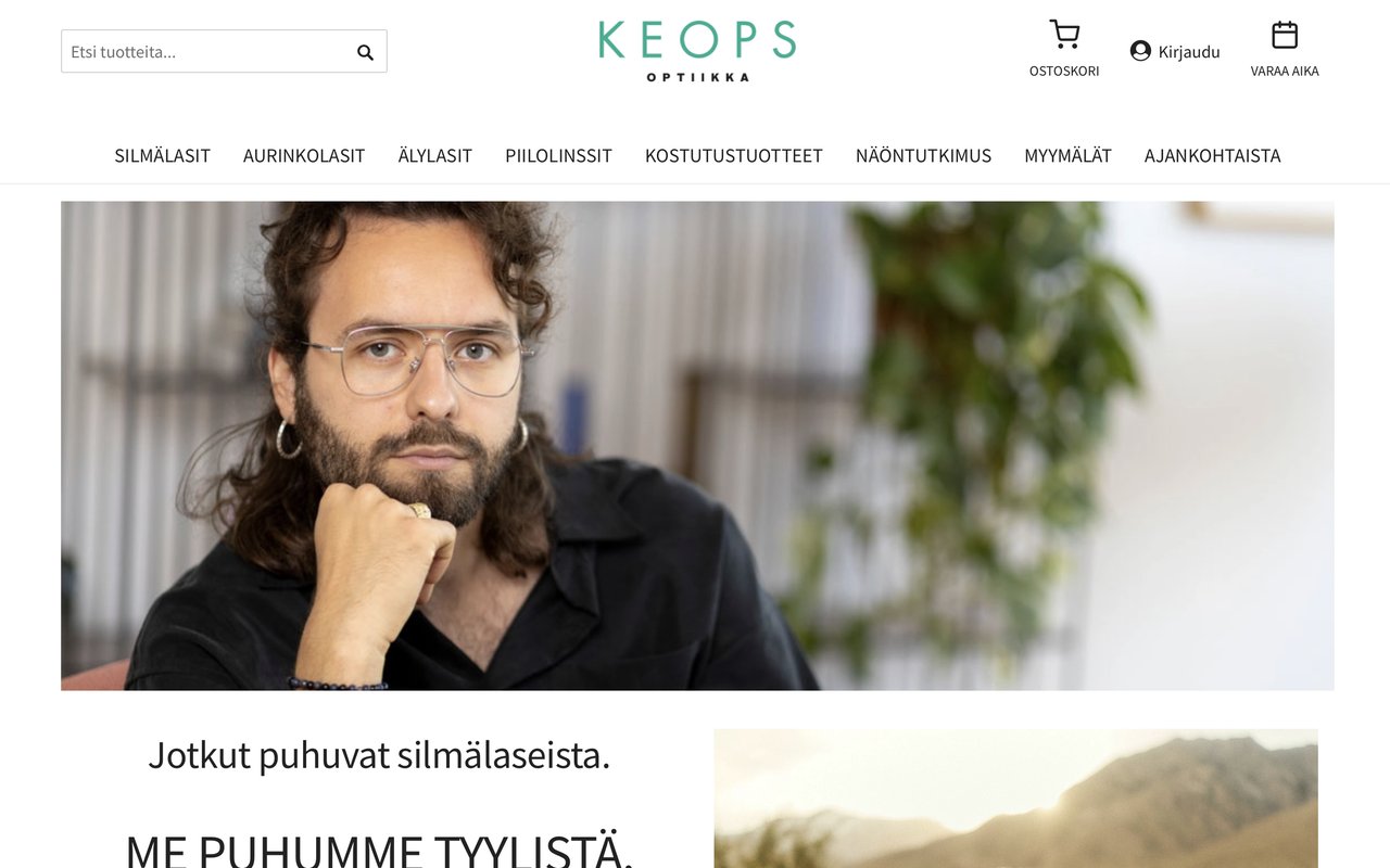 Keops.fi-sivuston etusivu