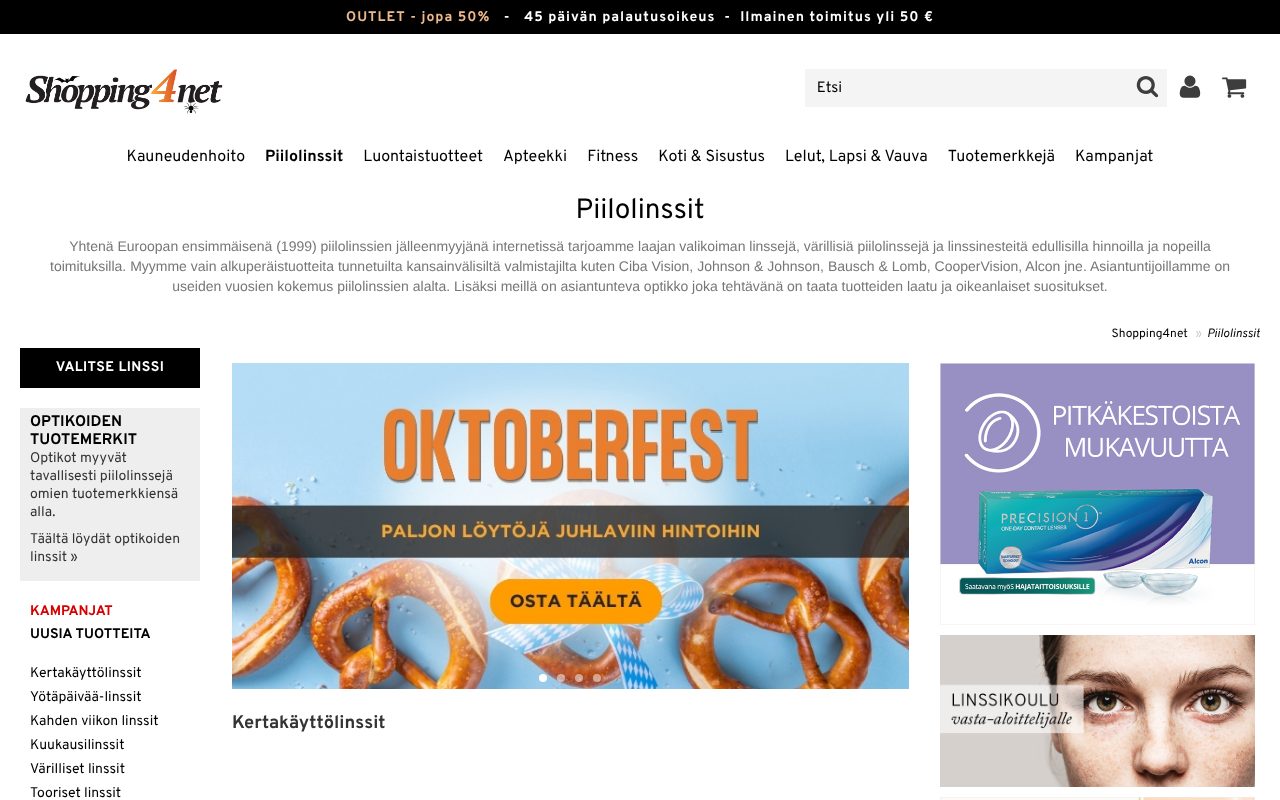 Shopping4net.fi-verkkokaupan etusivu